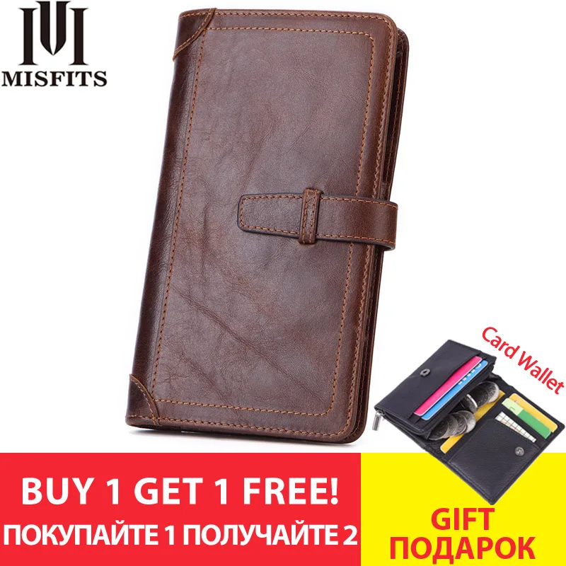 Натуральная кожа Для мужчин сцепления кошелек длиный бренд паспорта тонкие