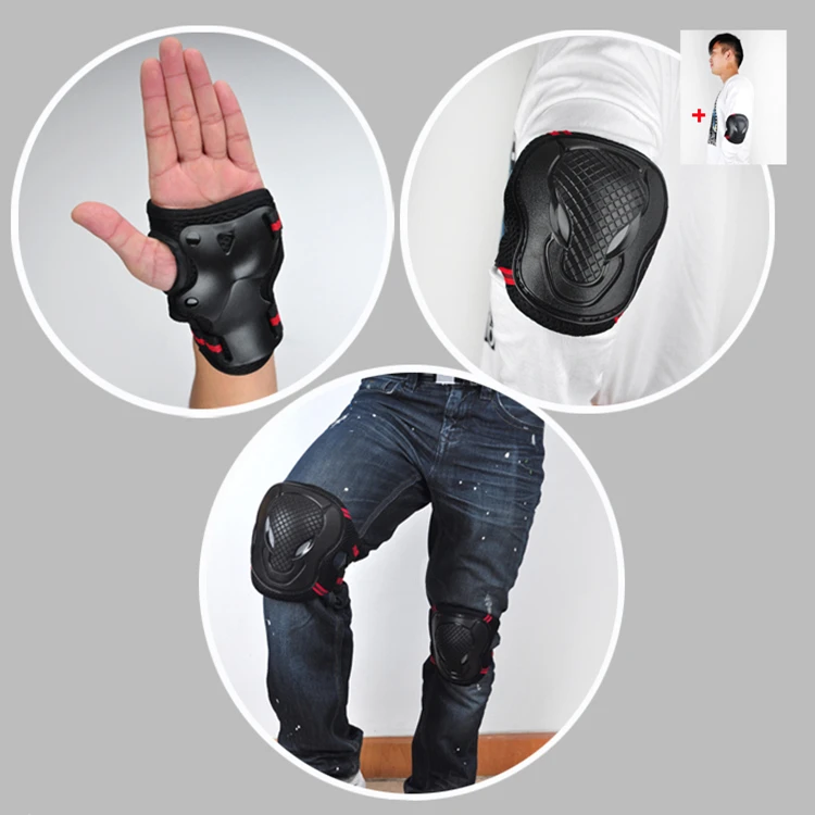 6 шт./компл. высоко укрепляющие колени запястье налокотники для катания на