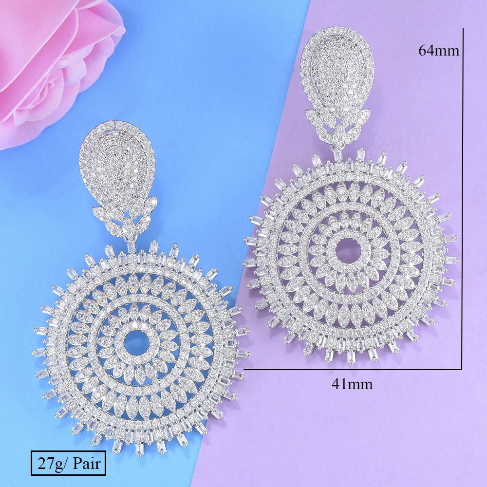 

missvikki Gorgeous Elegant Round Shiny Ladies Earrings Trendy Design Important Occasions Necessary Accessories with full Crystal