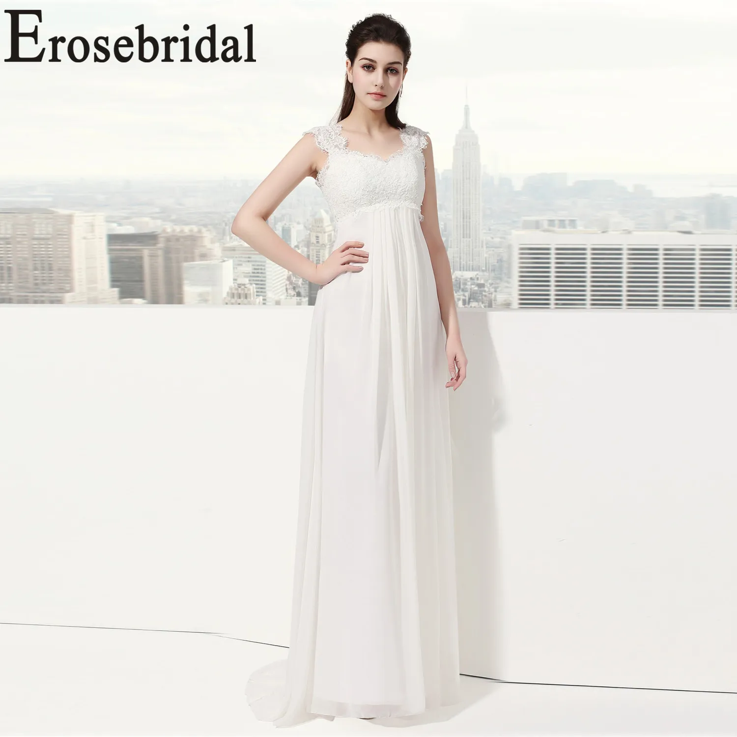 Erosebridal белый цвет слоновой кости свадебное платье новый дизайн 2018 Классическая