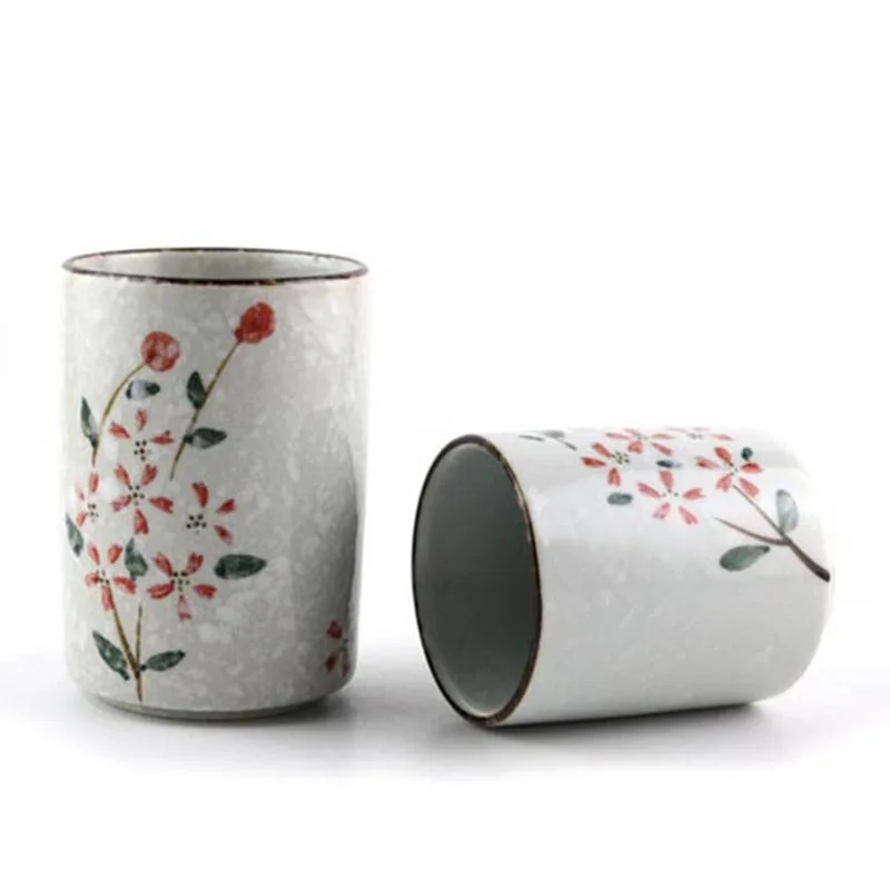 150ml Japanese Cherry Blossoms Snowflake Drinkware Hand Painted Ceramic Porcelain Tea Cup Sake Coffee Milk Breakfast Mug | Дом и сад