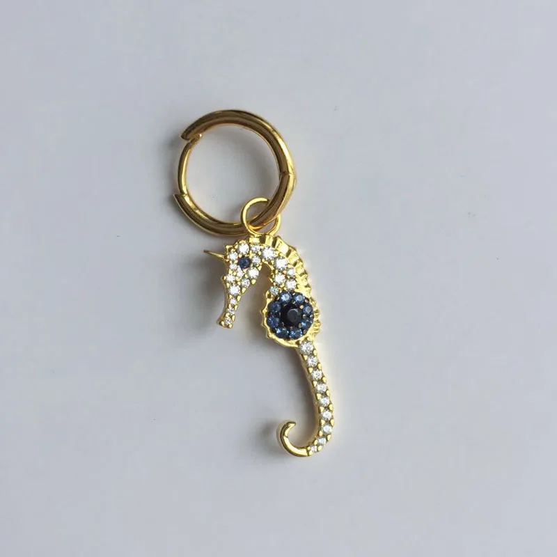 Серьги женские из серебра 925 пробы с фианитом золотистого цвета|Серьги-подвески| |