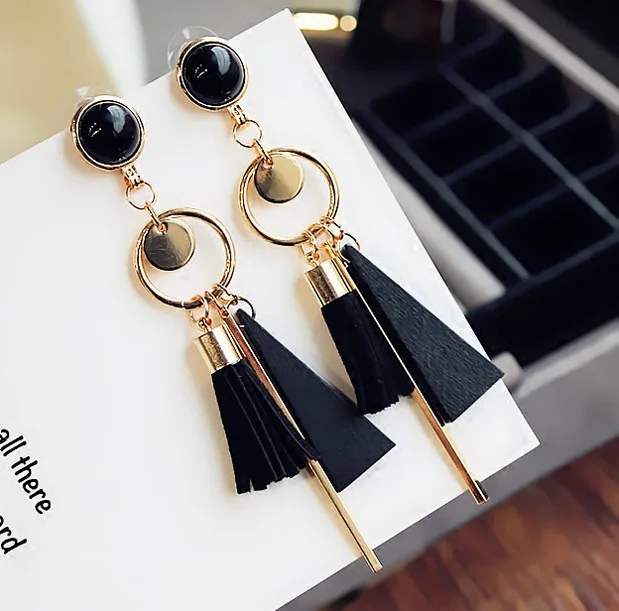 Новые модные треугольные геометрические серьги зеленый черный цвет деревянные