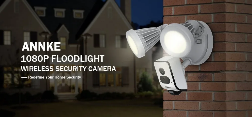 ANNKE HD 1080P прожектор светильник Беспроводной безопасности Камера 2 SMD светодиоды, домашняя IP Открытый погодостойкий двухстороннее аудио Настенный светильник Wi-Fi PIR комплект