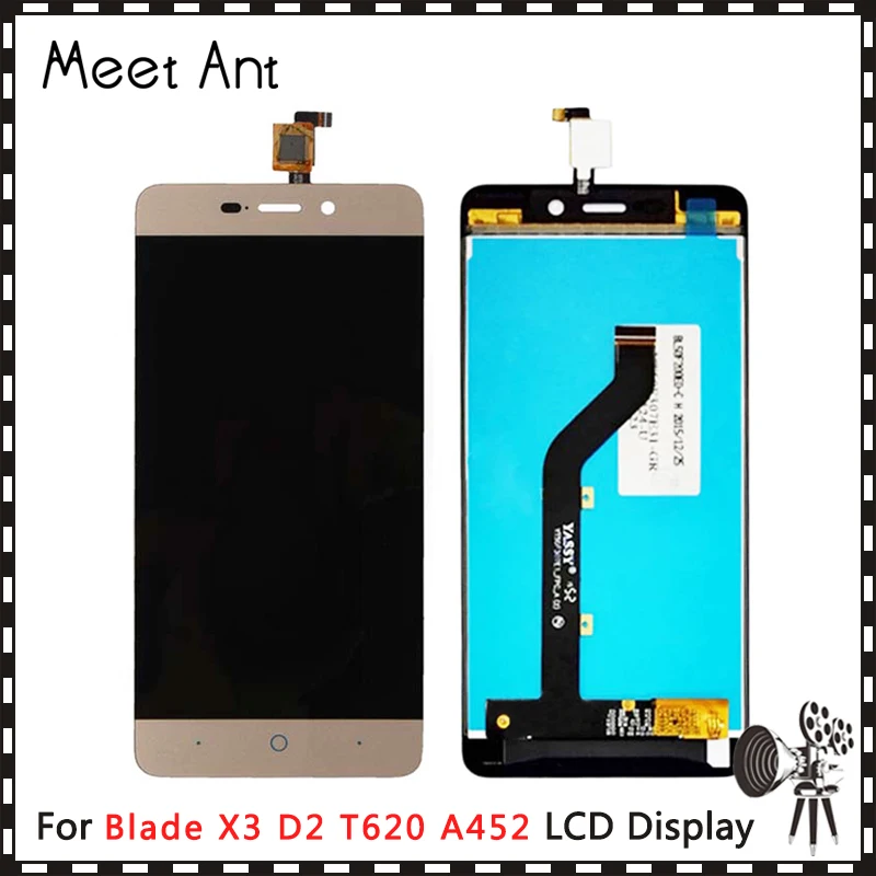 Высокое Качество 5 0 ''для ZTE Blade X3 D2 T620 A452 ЖК-экран с кодирующий преобразователь