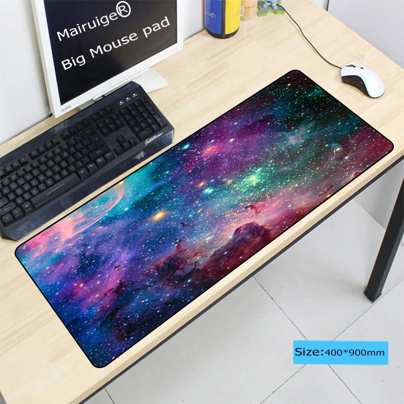 Mairuige фиолетовый космический игровой коврик для мыши резиновые большие