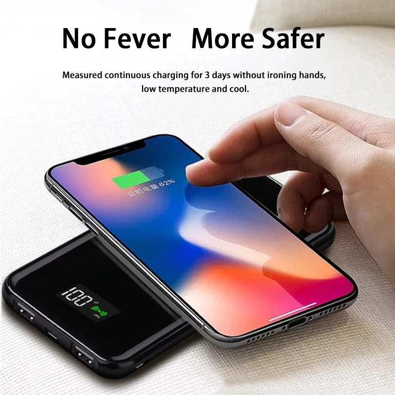 NOHON Беспроводная Быстрая зарядка Dual USB Power Bank зарядное устройство для iPhone Huawei Xiaomi