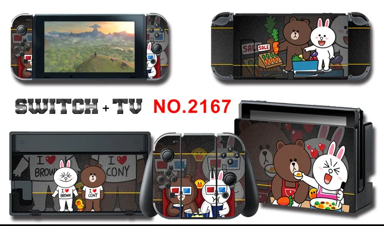 Для nintendo Switch Pain sticker консоль Dock Joy Con полное покрытие цветной бумажной кожи Закаленное стекло протектор экрана от 2000-2305