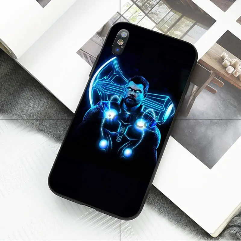 Ruicaica Marvel Мстители Endgame Smart Cover черный в виде ракушки чехол для телефона Apple iPhone 8 7 6 S