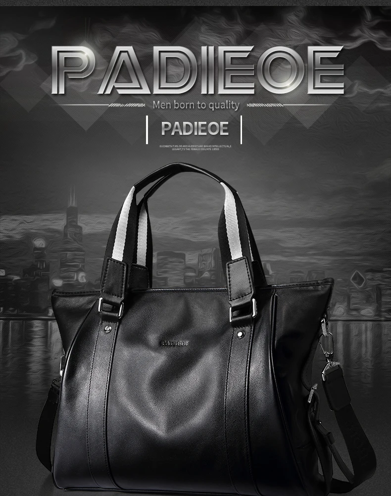 Padieoe, известный бренд, мужской портфель, мужские сумки-мессенджеры, натуральная коровья кожа, сумка-тоут для мужчин, деловая мужская сумка для ноутбука, мужские сумки