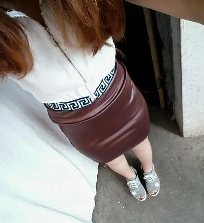 Женская короткая юбка карандаш из искусственной кожи на лето|saia feminina|skirt tightfaux