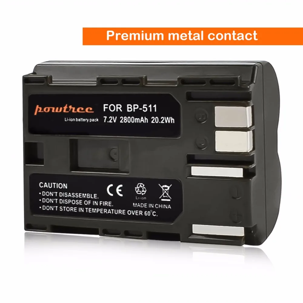 Аккумулятор Powtree 4x2800 мАч для фотоаппаратов Canon EOS 40D 300D 5D 20D 30D 50D 10D D60 G6 аккумулятор