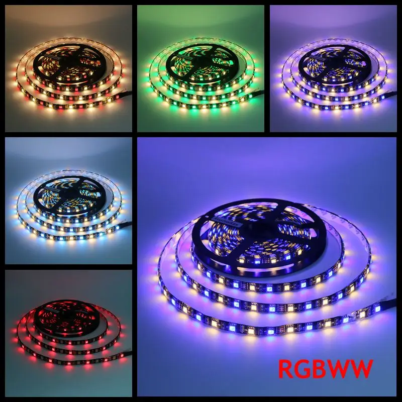 SZYOUMY комплект 5050 SMD RGBW/RGBWW светодиодные полосы света DC12V 60 светодиодный/M RGB+ белый/RGB+ теплый белый светодиодный Srtip с контроллером и Мощность