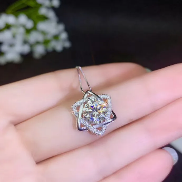 2ct moissanite очень популярные стили ожерелья женская вечеринка. Серебро 925 пробы |
