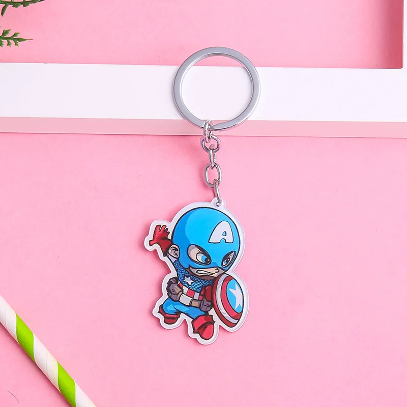 keychain2 Marvel Badges Avengers Brooch Pins Thor Pin Movie Endgame Jewelry Iron Man Captain America Spiderman Brooches For Women Men Gift - Окраска металла: keychain2