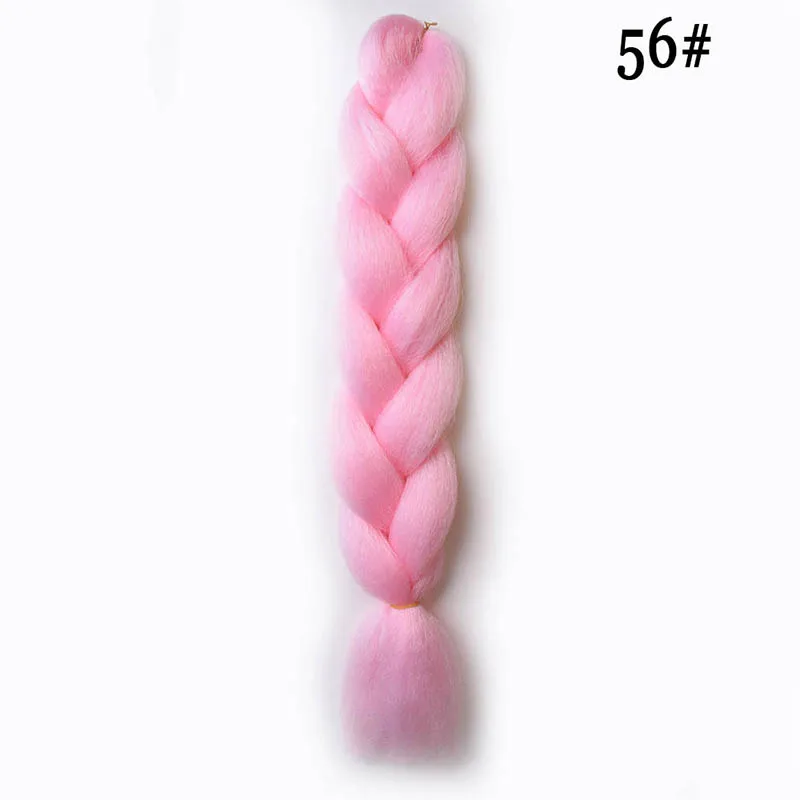 JUNSI, длинные, 23 дюйма, Ombre, синтетические, Jumbo, косички, вязанные волосы, золотой, розовый, серый, Pruiken, косы для наращивания волос для женщин - Цвет: 56
