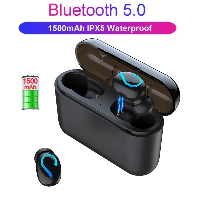 Беспроводные bluetooth-наушники NAIKU TWS 5,0, стерео наушники-вкладыши, беспроводные наушники с зарядным устройством 1500 мА/ч, внешний аккумулятор