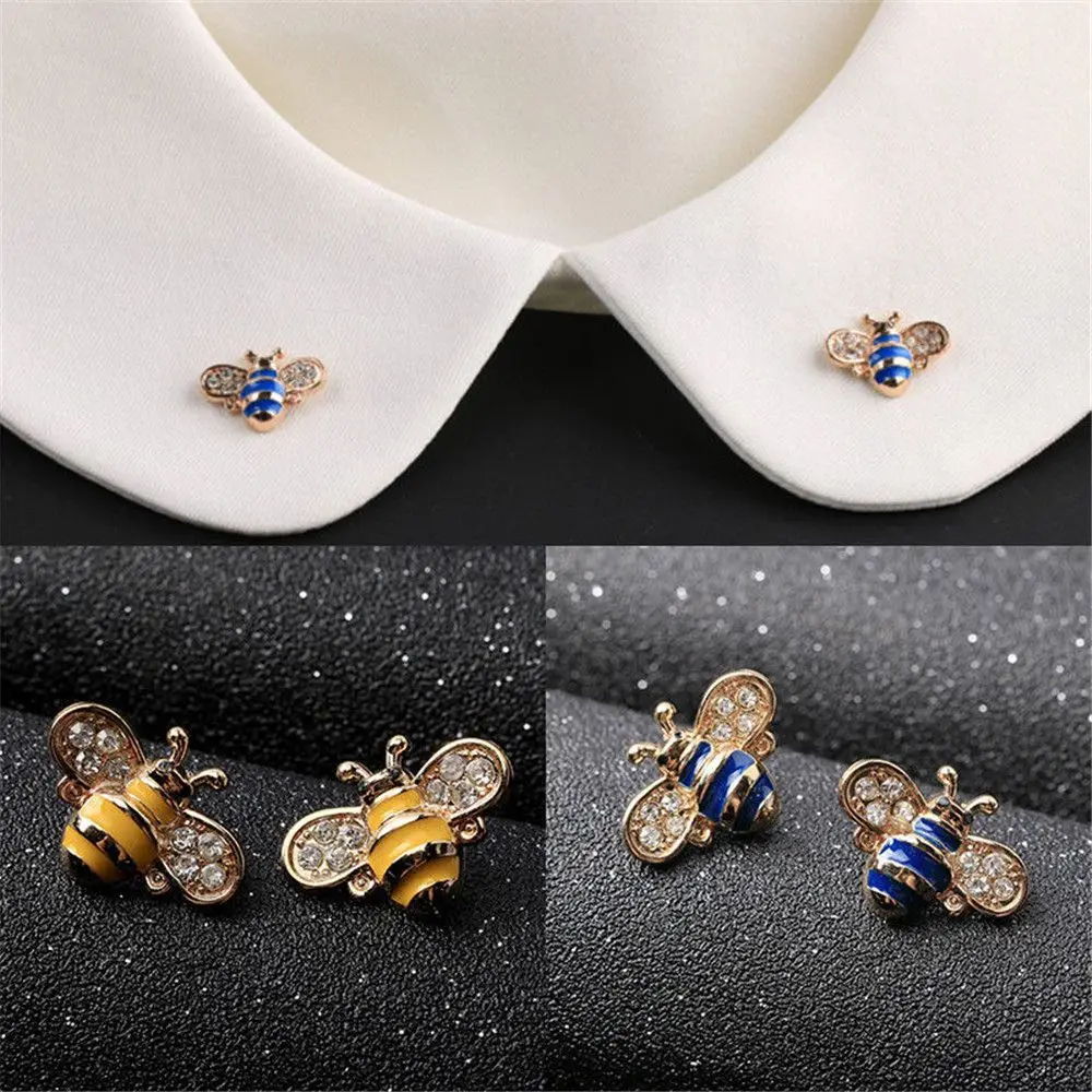 1 шт. Модные прозрачные пчелы животных Шарм Rhinestone эмаль броши, булавки, ювелирные изделия