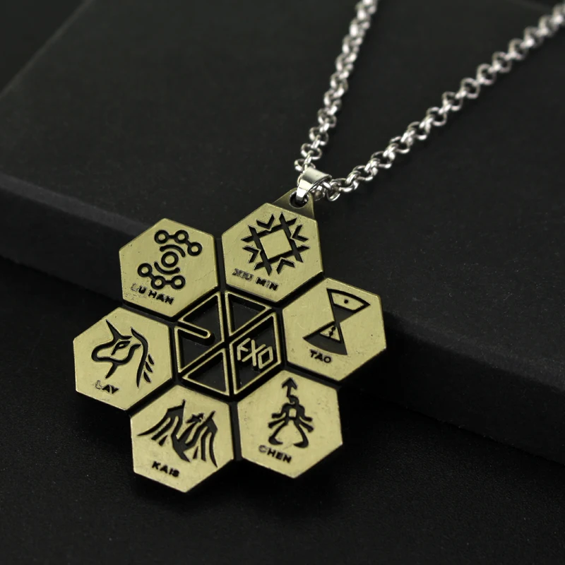 Солнечные корейские звезды модные кулоны EXO веер ожерелье для мальчиков и