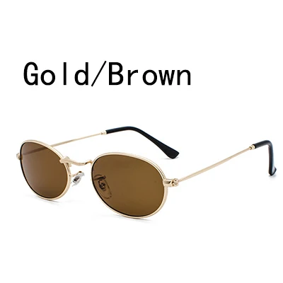 Gold Brown IGUETTA маленькие Овальные Солнцезащитные очки женские брендовые дизайнерские женские Ретро дизайнерские овальные маленькие солнцезащитные очки IYJB100 - Цвет линз: Gold Brown
