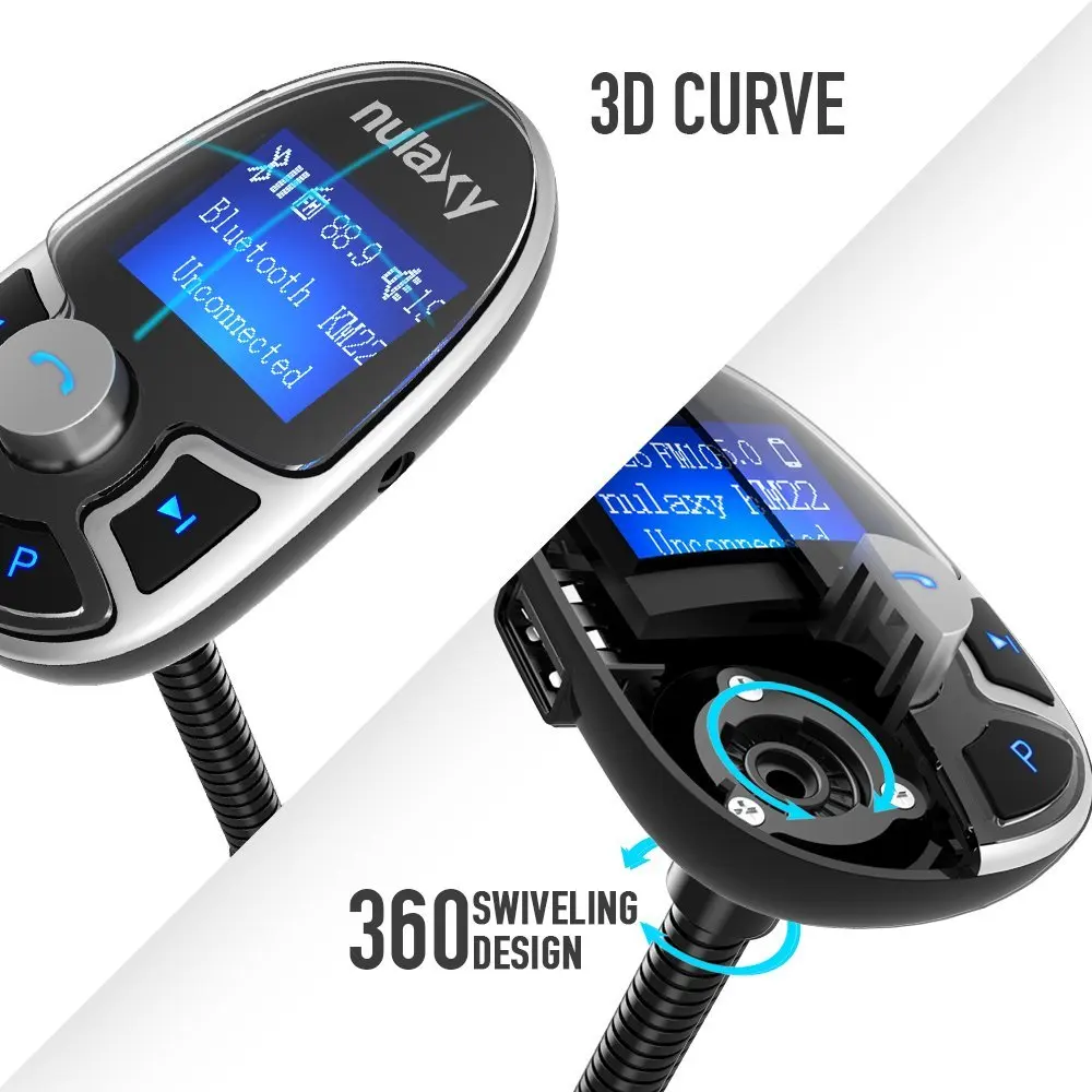 Nulaxy FM Bluetooth передатчик Быстрая зарядка модулятор Автомобильный MP3 плеер