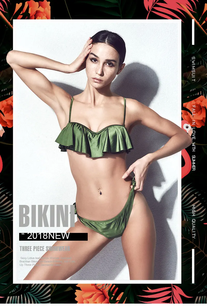 Andzhelika bikini женский купальник бикини с эффектом пуш апп и двумя плавками