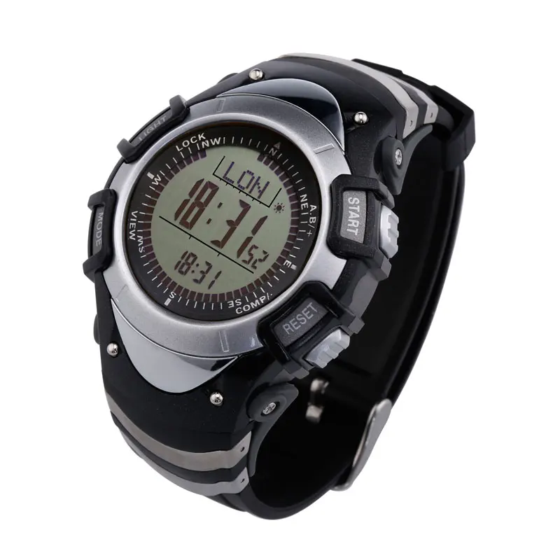 SUNROAD спортивные цифровые часы FR8204A-Waterproof барометр компас секундомер шагомер наружные цифровые часы мужские часы Серебристые