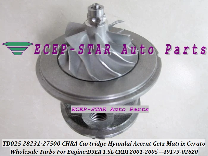 Бесплатная доставка турбо картридж CHRA TD025 49173 02620 28231 27500 для HYUNDAI Accent Matrix Getz KIA Cerato Rio