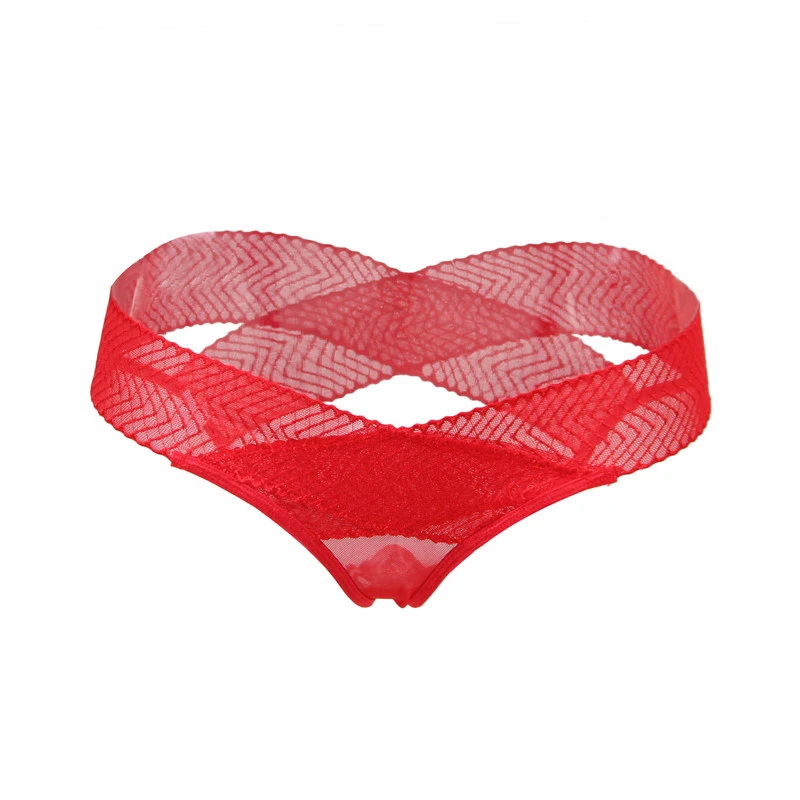 Red Panty Сексуальные трусики женские стринги с открытой спиной размера плюс женское нижнее белье прозрачные черные танга с низкой посадкой красные трусы M-3XL PS5153 - Цвет: Red Panty