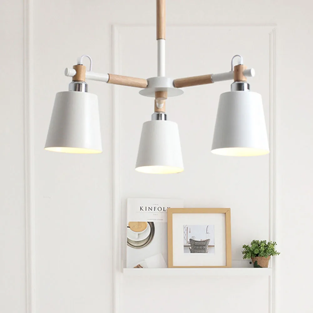 Скандинавская люстра E27 с железным абажуром подвесные осветительные приборы для