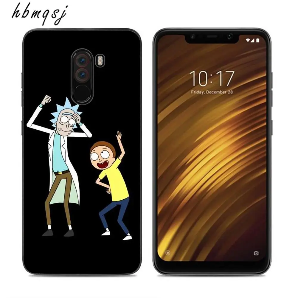 Классный чехол для xiaomi pocophone f1 силиконовый мягкий из ТПУ с рисунком Рик и Морти