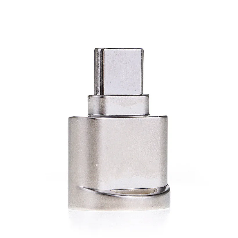 Mini type C Micro SD TF считыватель карт памяти OTG адаптер USB 3,1 портативный Прямая поставка 0811 - Цвет: Серебристый