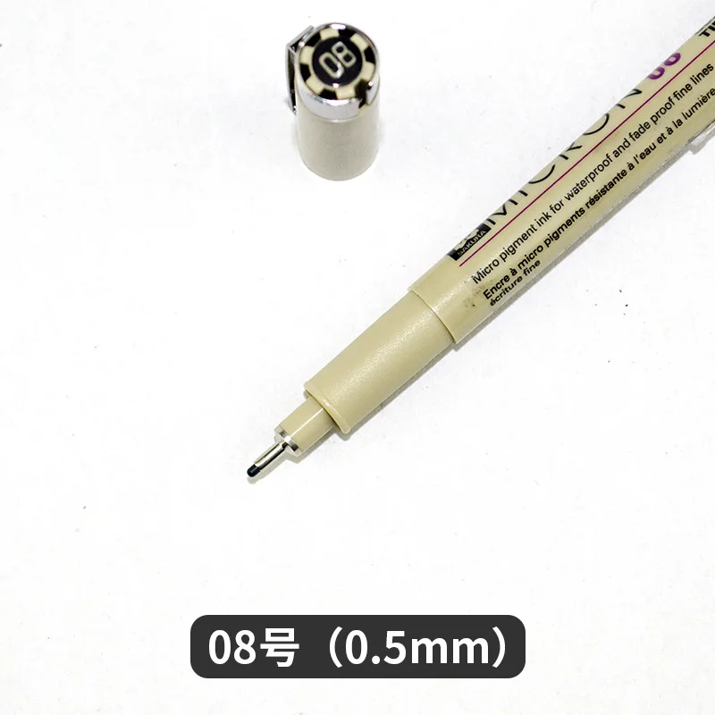 0.5mm 1 шт. Sakura 0,2 мм-3 мм водонепроницаемый выцветания тонкая линия черный жирный гель чернила ручка маркер для CD картина в стиле комикса эскиз канцелярских товаров Кисть ручка - Color: 0.5mm