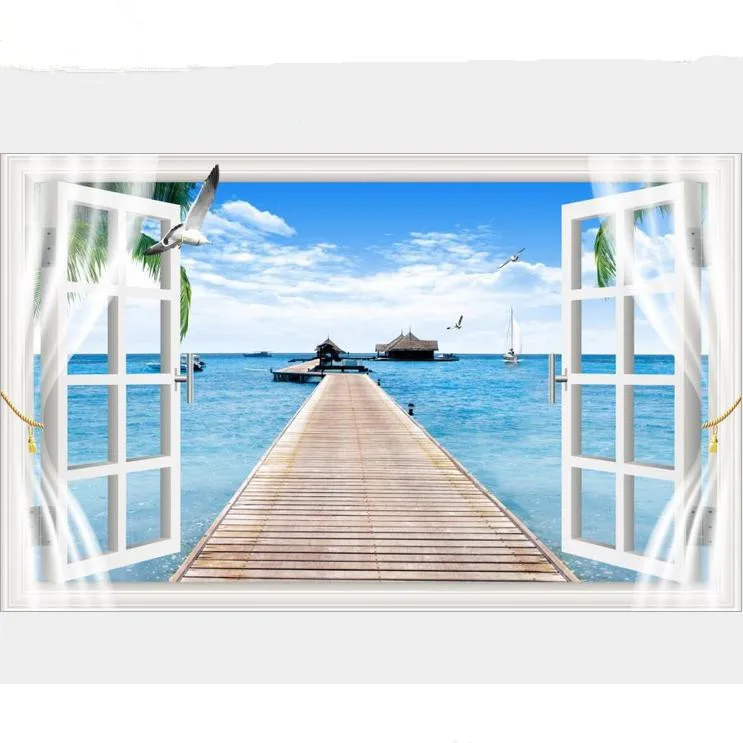 Высшее качество пляжное кокосовой пальмы 3D козырек с окном Шторы для офиса