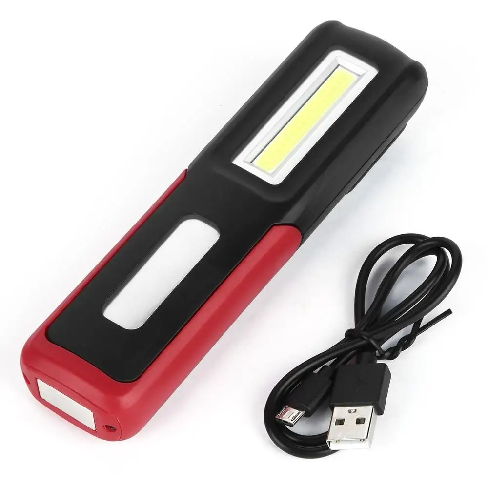 red USB Перезаряжаемый светодиодный COB рабочий свет; мини-фонарик Фонарь подвесной светильник Открытый Кемпинг батарея Емкость дисплей 4 цвета - Испускаемый цвет: red