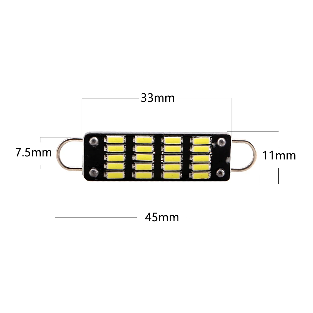 YM E-Bright 100 шт. C5W 44 мм 4014 20 SMD Автомобильная гирлянда для салона купольная