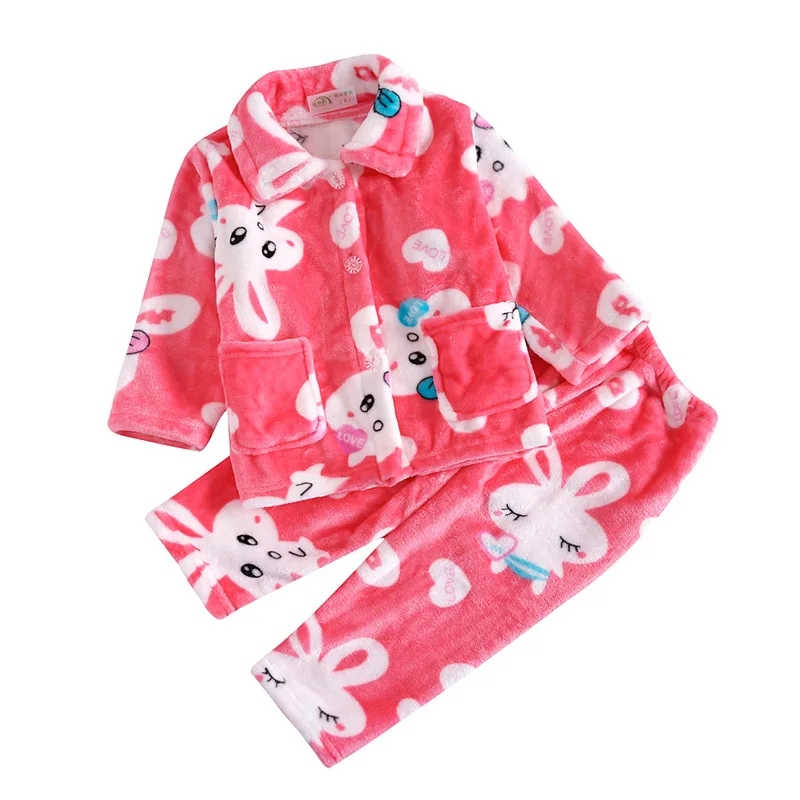Pijama infantil inverno; детский пижамный комплект из кораллового флиса; пижама с принтом для маленьких мальчиков и девочек; детская фланелевая одежда для сна; пижамы для младенцев