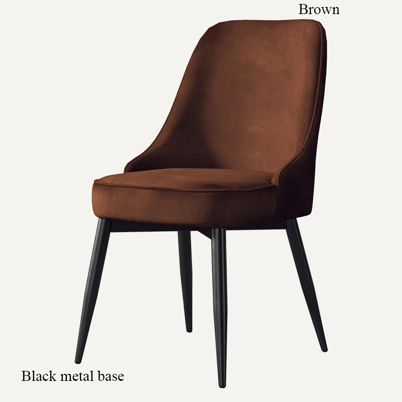 Black base Brown Современный минималистичный высокий отскок ресторанная мебель стул ресторан современный Pu китайский железный стул деревянный кухонный обеденный стул отдых - Цвет: Black base Brown