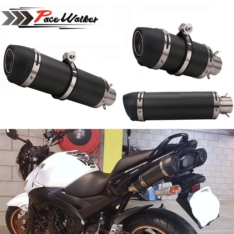 Мотоцикл выхлопные трубы глушителя углерода Волокно выхлопной CBR 125 250 CB400 CB600 YZF