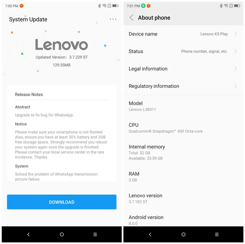 Глобальная версия lenovo K5 Play, 3G ram, 32G rom, 4G FDD LTE, 1440x720, отпечаток пальца, четыре ядра, две sim-карты, две камеры, 5,7 дюймов, смартфон