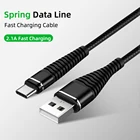 Зарядное устройство с Micro USB Type-C, пружинный кабель для Samsung S8 S9 S7 Edge, автомобильный выдвижной шнур для синхронизации данных для Huawei P30 Pro, XiaoMi 10