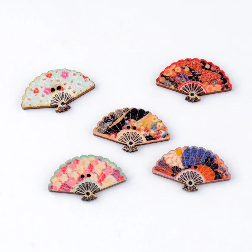 Розничная продажа 10 шт. 2 отверстия китайский складывающийся веер деревянные