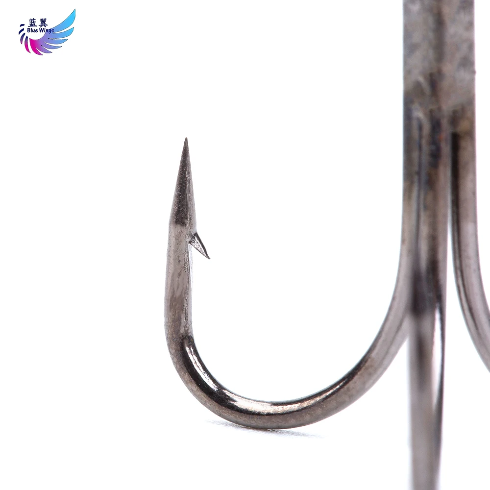50PCS/Lot Barbed Fishing Hook High Carbon Steel Treble Tackle 2/4/6/8/10# with sharp Tip | Спорт и развлечения
