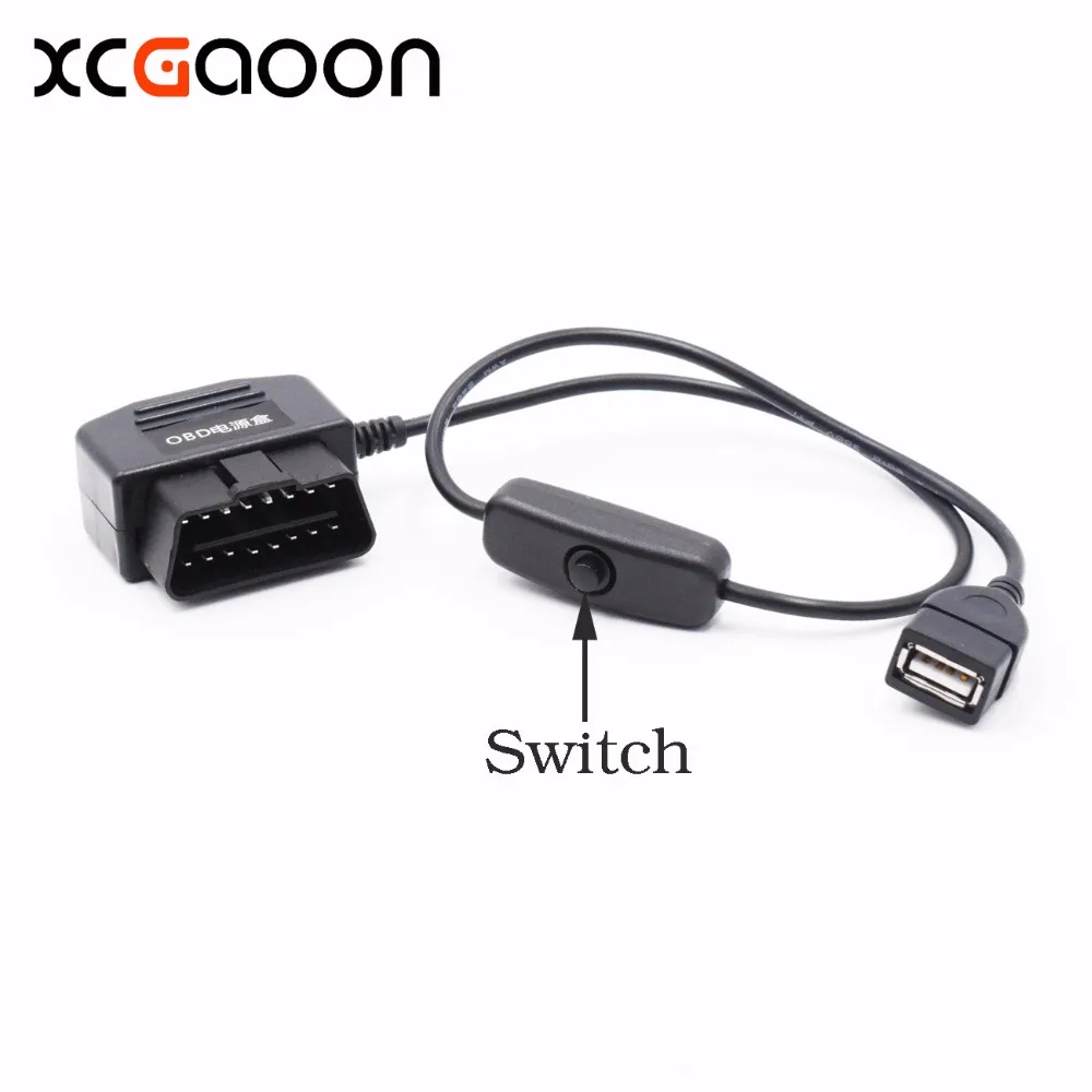 Кабель-преобразователь XCGaoon OBD 16-контактный автомобильный DC-DC с USB-портом и
