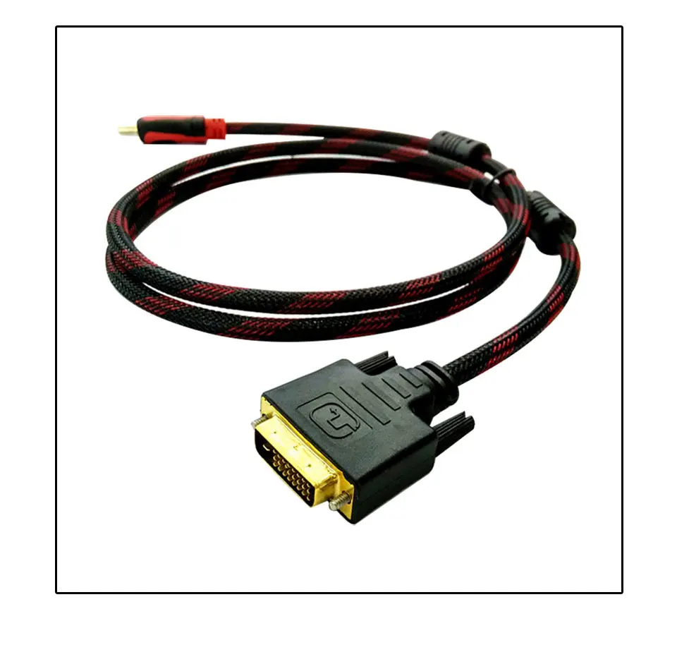 Высокая скорость HDMI к DVI 24+ 1 pin позолоченный папа-папа адаптер конвертер hdmi 1080P HD 3D монитор HDTV проектор ПК ноутбук