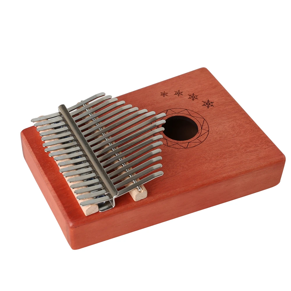 

17-Tone Kalimba Mini Thumb Piano Wood Mahogany Body Musical Instrument with Learning Book Tune Hammer