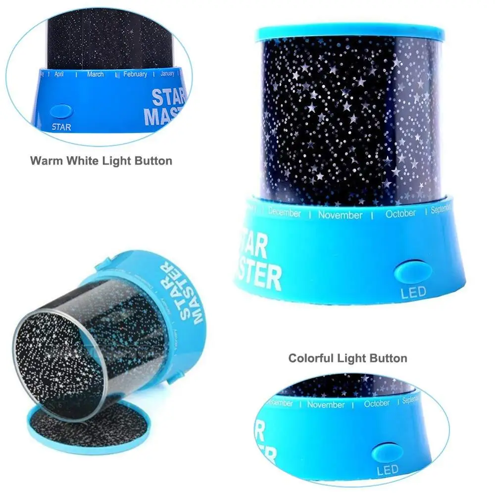 Светодиодный ночник проектор звездное небо звезда луна мастер дети ребенок сон романтическая цветная