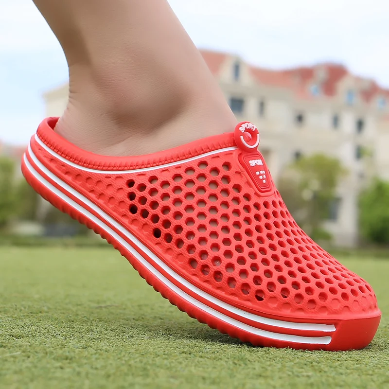 2018 Couple outdoor Sandals Eva Clogs Shoes mens Croc Summer Sandalias Lover Black White Beach Garden women Nest shoes | Спорт и