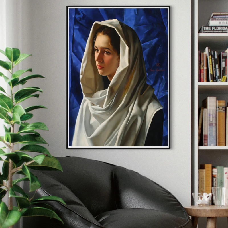 

Arsen Kurbano Headscarf Lady Canvas Painting Poster Print HD Wall Art Picture For Living Room Bedroom Dinning Room Modern Decor