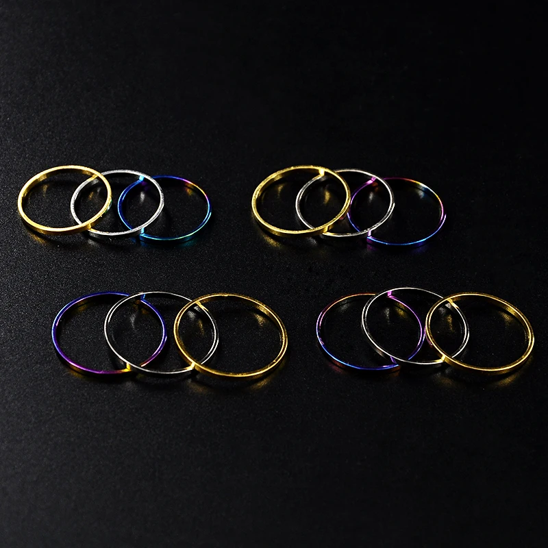 12 шт./компл. золото/серебро Цвет Простой Круглый Кольцо костяшки Наборы для ухода